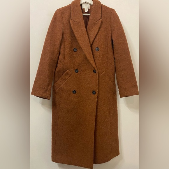 H&M : city coat in rust color size small. - Picture 1 of 4